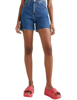 Pantalón Corto Tommy Mom Mujer Azul