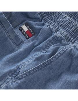 Pantalón Corto Tommy Chambray Mujer Azul