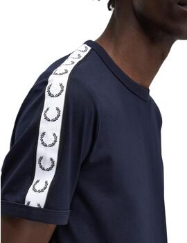 Camiseta  Fred Perry Ringer Hombre Marino