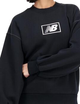 Sudadera New Balance Essentials Brushed Mujer Negro