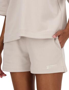 Short New Balance Mujer Crema
