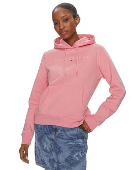 Sudadera Tommy Regular Linear Mujer Rosa