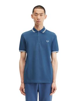 Polo Fred Perry Twin Tipped Hombre Azul Medianoche