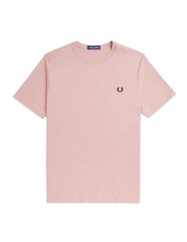 Camiseta Fred Perry Crew Neck Hombre Rosa
