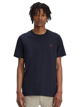 Camiseta Fred Perry Crew Neck Hombre Marino