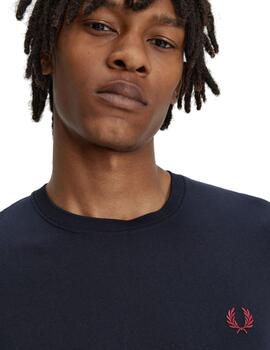Camiseta Fred Perry Crew Neck Hombre Marino
