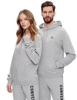 Sudadera Capucha Convers Go-To Embroidered Star Unisex  Gris