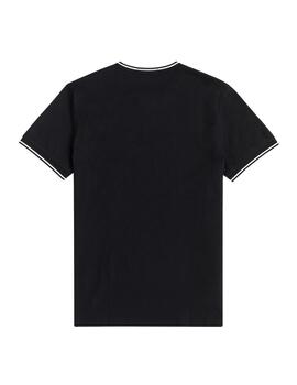Camiseta Fred Perry Twin Tipped Hombre Negro