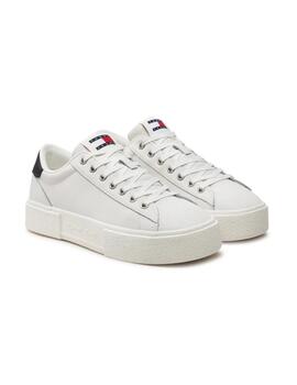 Zapatillas Tommy Foxing Flatform Mujer Blanco
