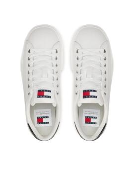 Zapatillas Tommy Foxing Flatform Mujer Blanco