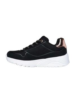Zapatillas Skechers Uno Lite Metallic Mode Junior Negro