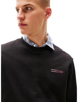 Sudadera Tommy Graphic Crew Hombre Negro