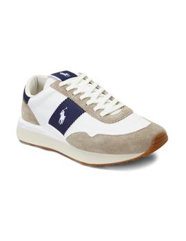 Zapatilla Polo Suede Mesh Train Hombre Blanca