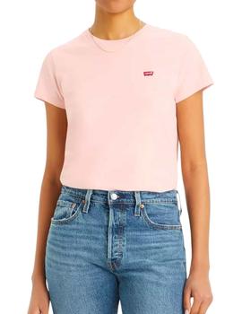 Camiseta Levis Logo Pequeño Mujer Rosa