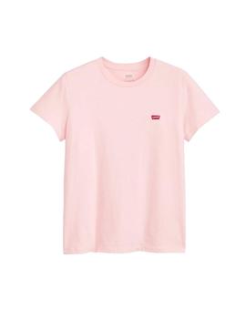 Camiseta Levis Logo Pequeño Mujer Rosa