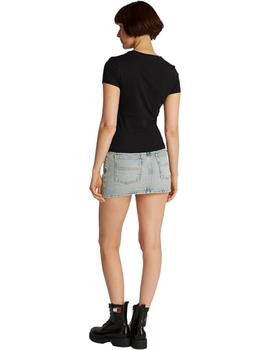 Camiseta Tommy Slim Essential Mujer Negro