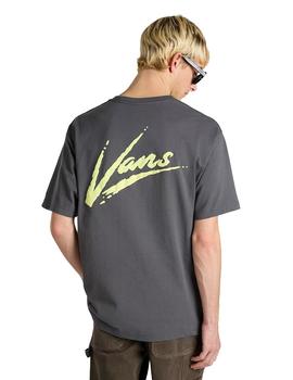 Camiseta Vans Brush Script Hombre Gris