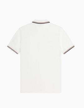 Polo Fred Perry M12 Hombre Blanco