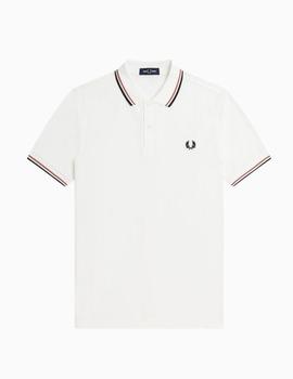 Polo Fred Perry M12 Hombre Blanco