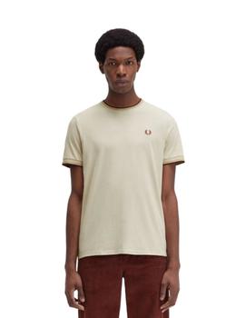 Camiseta Fred Perry Twin Tipped Hombre Beige