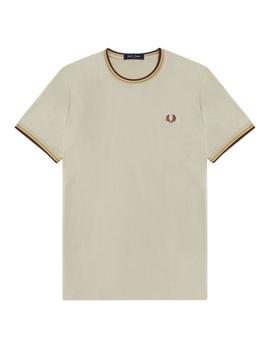 Camiseta Fred Perry Twin Tipped Hombre Beige