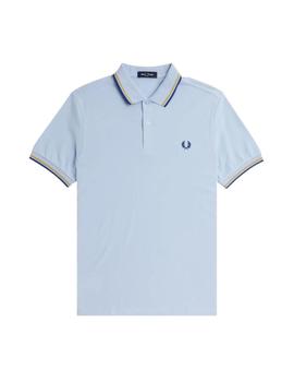 Polo Fred Perry Twin Tipped Hombre Celeste