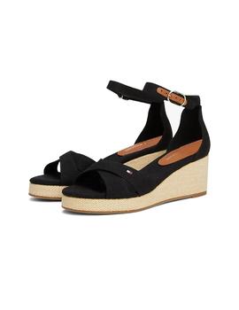 Sandalias Tommy Flag Criss Mujer Negra