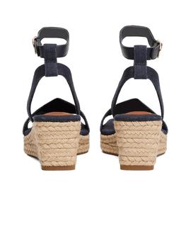 Sandalias Tommy Espadrille Mid Wedge Mujer Azul