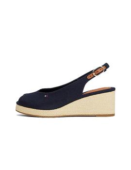Sandalias Tommy Mid Wedge Espadrille Mujer Azul