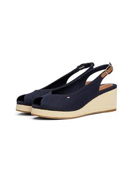 Sandalias Tommy Mid Wedge Espadrille Mujer Azul