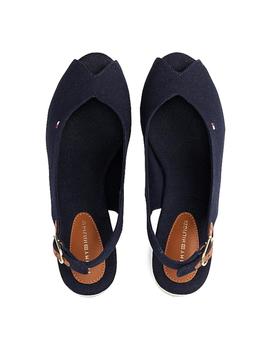 Sandalias Tommy Mid Wedge Espadrille Mujer Azul