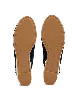 Sandalias Tommy Mid Wedge Espadrille Mujer Azul