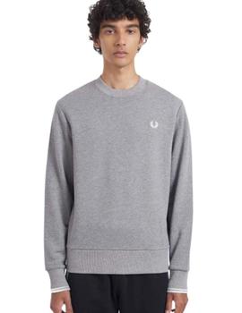Sudadera Fred Perry Cuello Redondo Hombre  Gris