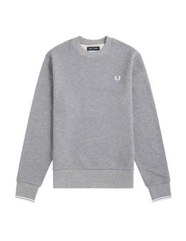 Sudadera Fred Perry Cuello Redondo Hombre  Gris