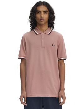 Polo Fred Perry Twin Tipped Hombre Rosa