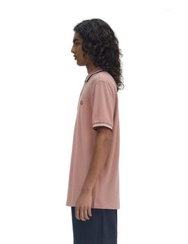 Polo Fred Perry Twin Tipped Hombre Rosa