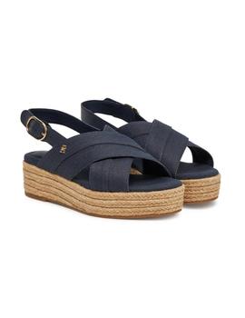 Sandalias Tommy Denim Espadrille Mujer Azul