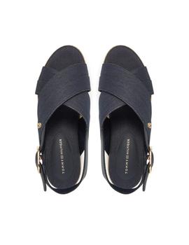 Sandalias Tommy Denim Espadrille Mujer Azul
