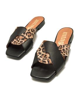 Sandalias Mustang Nuvola Negro Mujer Leopardo