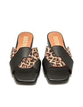 Sandalias Mustang Nuvola Negro Mujer Leopardo