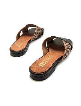 Sandalias Mustang Nuvola Negro Mujer Leopardo