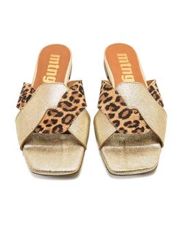 Sandalias Mustang Leopardo Natural Mujer Dorado