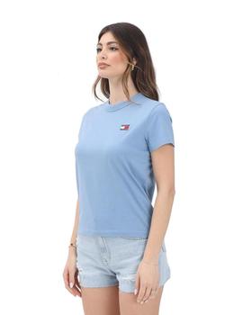 Camiseta Tommy Regular Badge Mujer Azul
