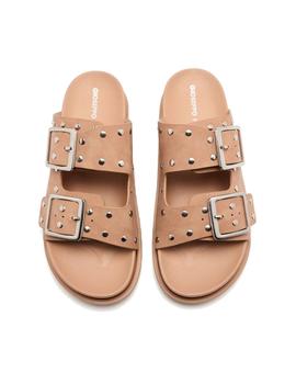 Sandalias Gioseppo Tachas Alburg Mujer Beige