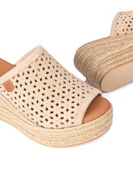 Sandalias Popa Arenita Picado Beige Serraje