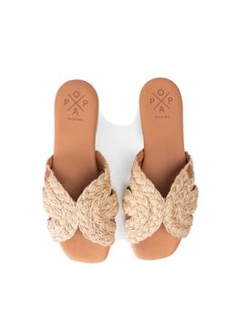 Sandalias Popa Durban Costa Cuero Yute Mujer Beige