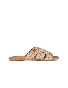 Sandalias Popa Durban Costa Cuero Yute Mujer Beige