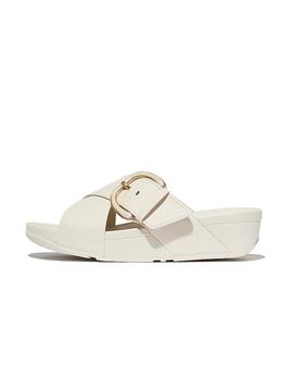 Sandalias Fitflop Leather Cross Paris Mujer Beige