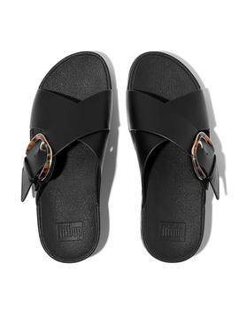 Sandalias Fitflop Leather Cross Mujer Negro