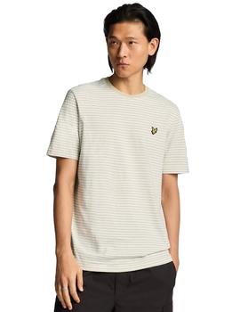 Camiseta Lyle & Scott Lined Blend Hombe Beige